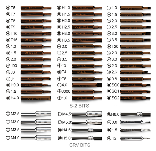 Komplet izvijačev za fino mehaniko 61 kos JM-8166