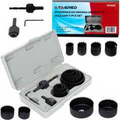 Burghie pentru lemn, set de 11 burghie 19-64 mm TA1061