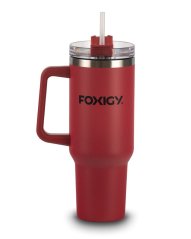 Termohrnek do auta s brčkem 1200 ml Burgundy