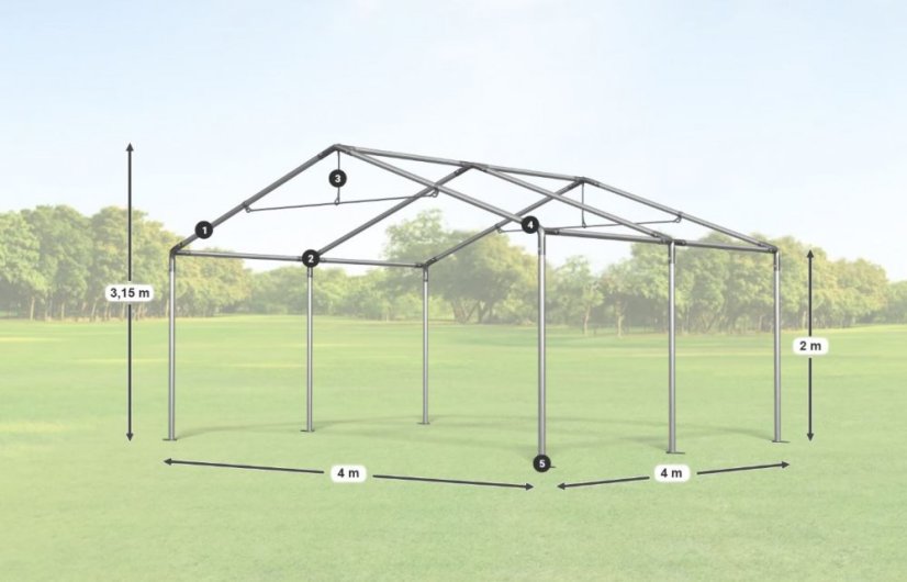 Cort de petrecere 4x4x2m Comfort PE 240g cu plasă împotriva insectelor Summer