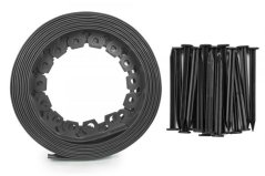 Plastični robnik 40mm 10m z zatiči Grafit EASY BORDER