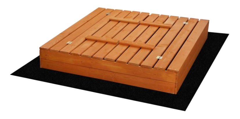 Homokozó padokkal 200 cm impregnálva + takaró ponyva + agroszövet