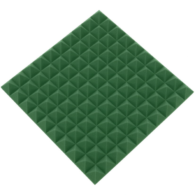 Акустичен панел - пирамида 50x50x5cm зелен