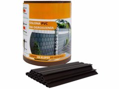 Kerítés árnyékoló szalag 19cm x 35m 450g/m2 Barna + klipszek 24db