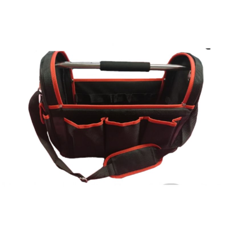 Geantă pentru scule cu mâner din oțel + curea de umăr Black/Red Premium