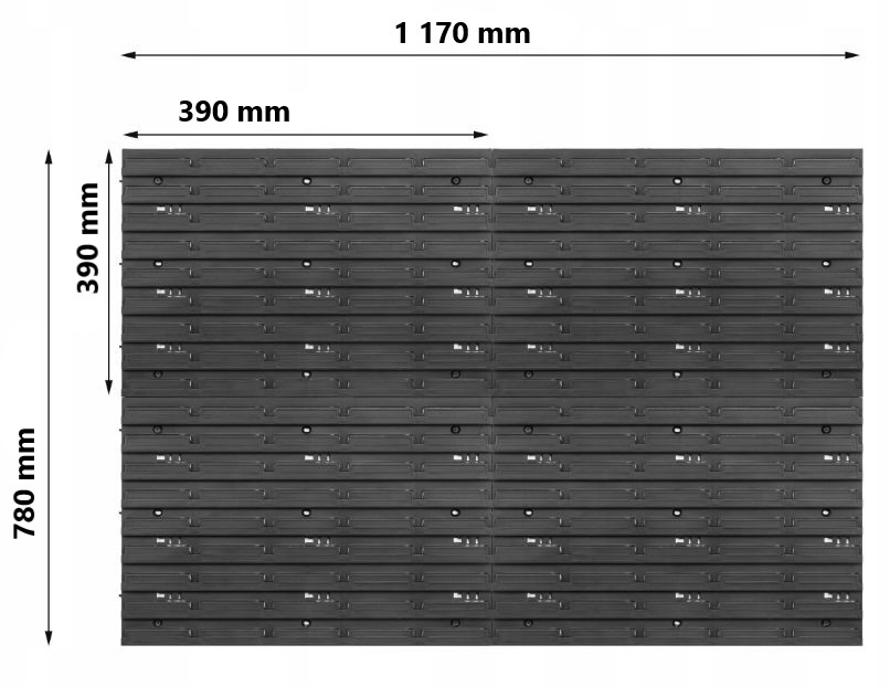 Stěna na nářadí 117X78 cm + 55 boxů