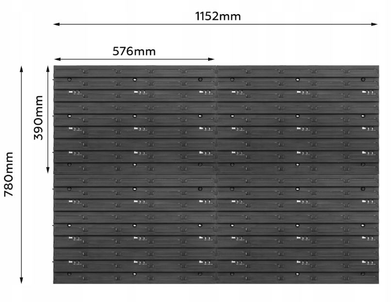 Panou de perete pentru scule 115x78 cm + 55 cutii