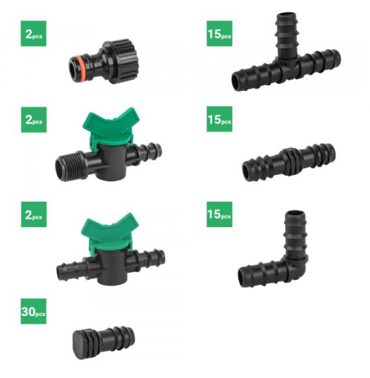 Set componente pentru irigare 16 mm - 81 buc.