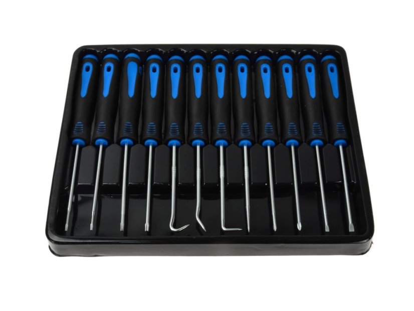 Csavarhúzó és szerelőkampó készlet G02707 12 db