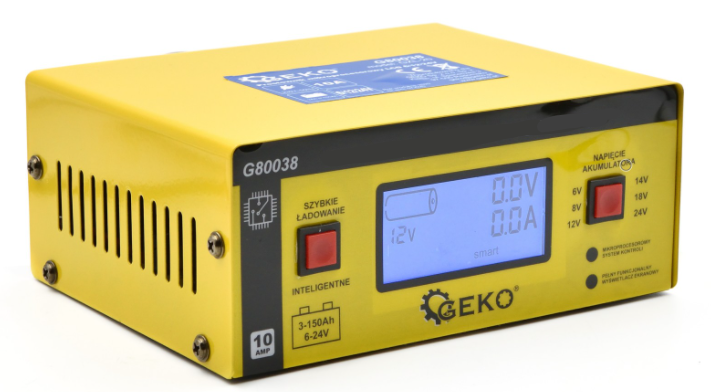 Akkumulátor töltő - mikroprocesszoros LCD 6/12V 24A G80038