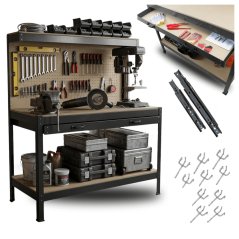 Bancă de lucru pentru atelier 115x55x140 cm Negru HD17727