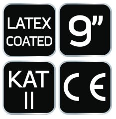 Pracovní rukavice, bavlněné s polyesterem potaženým latexem, 2143X, velikost 9 97-640-9