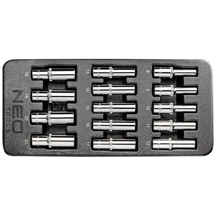Ștuțuri lungi 1/2", 8-21 mm, set de 14 84-243