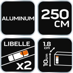 Vodováha zednická, 250 m, 2 libely 72-524