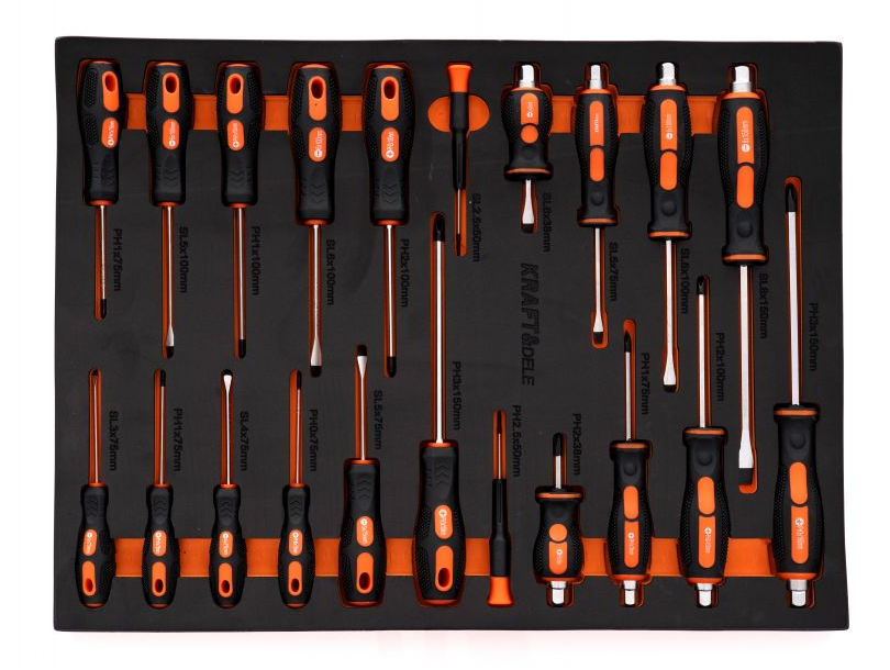 Cărucior pentru scule de atelier 258pcs - 7 sertare KD1067