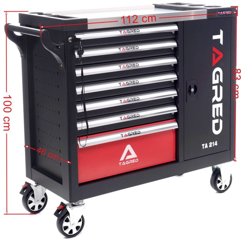 Műhelykocsi szerszámokkal 298 db TA214