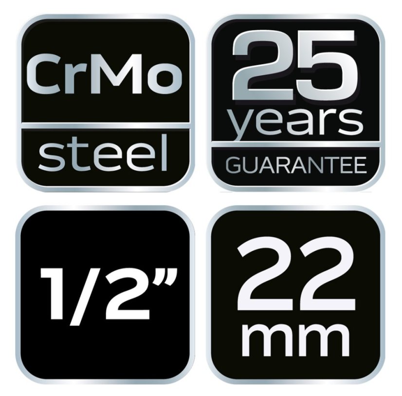 Trusă de impact 1/2" lungă, 22 x 78 mm, Cr-Mo 12-322
