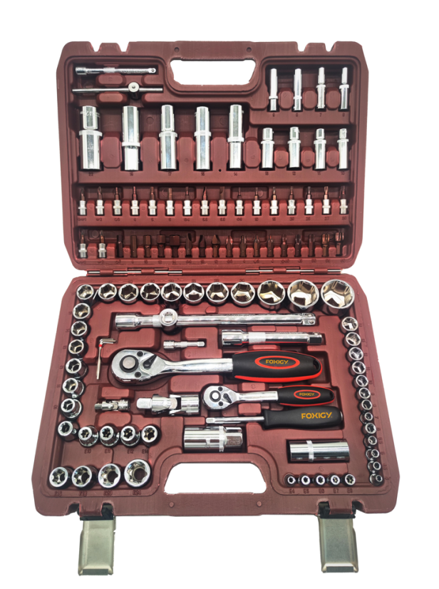 Profesionalni set nasadnih ključev, 108 kosov (1/2″ in 1/4″) – Cr‑V jeklo, v trpežnem kovčku