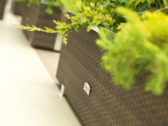 Rattan Pflanzgefäß Novara anthrazit 35x35x60