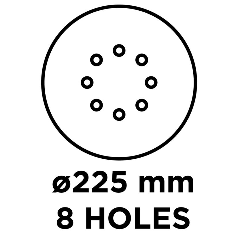 Csiszolókorongok 225 mm, K80, 5 db, lyukkal 57H830