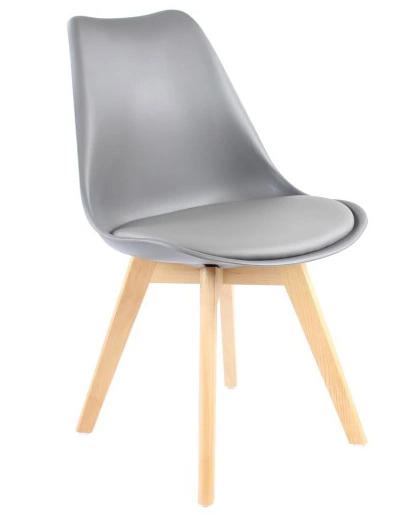 Jedilni stoli 4 kosi sivi skandinavski stil Basic