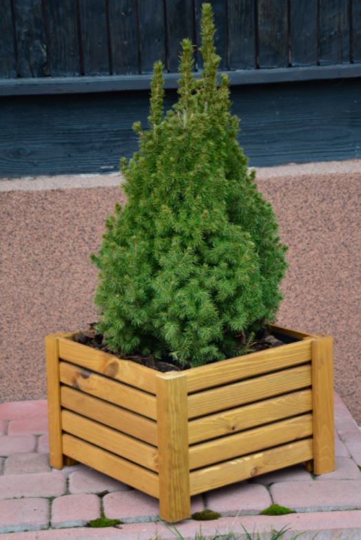 Ghiveci din lemn Natural 38x38x25cm