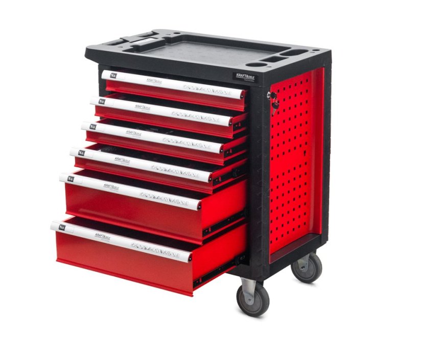 Cărucior de atelier cu unelte 263buc - 6 sertare KD361