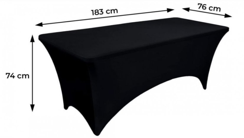 Catering asztalterítő 180cm elasztikus fekete