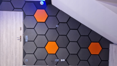 Akustický panel Hexagon 50x50cm, tloušťka 5cm, oranžový