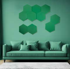 Akustický panel Hexagon 50x50cm, tloušťka 3cm, tmavě zelený