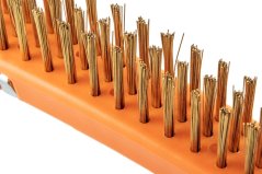 Drôtená kefa, mosadzný drôt, 3x19 jednotlivých radov, so škrabkou 39-032