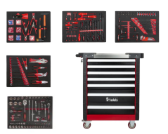 Profesionalni delavniški voziček / omarica z orodji 420 kosov REDATS - 7 predalov Black/Red