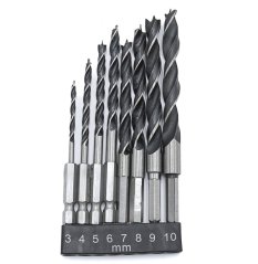 Spiralni svedri za les HEX 1/4 3-10 mm, komplet 8 kosov TA4184