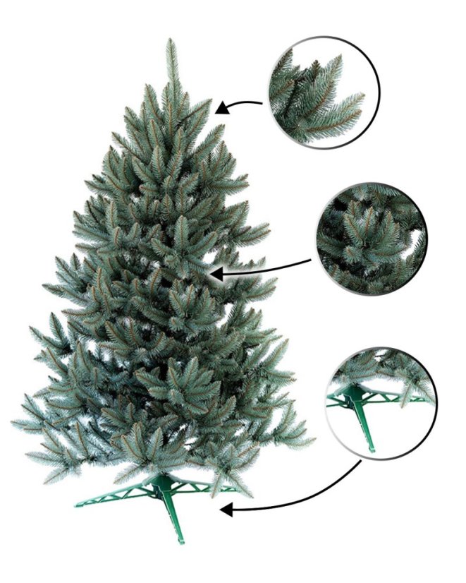 Brad de Crăciun Molid  220cm Royal Silver