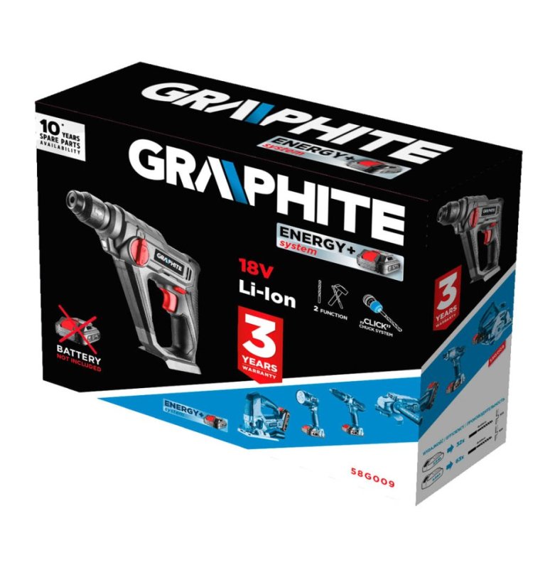 Aku bušilica s čekićem SDS+ Energy+ 18V, Li-Ion/0,8 J, bez baterije 58G009