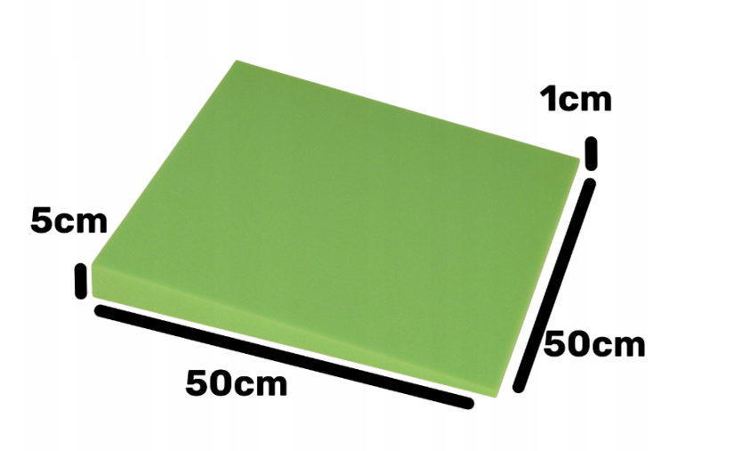 Akustický panel 3D zkosený 50x50cm, tloušťka 5cm, světle zelený