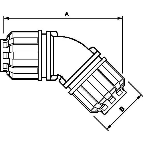 Cevna spojka 45° fi 63 mm polimer 9ALR4C63