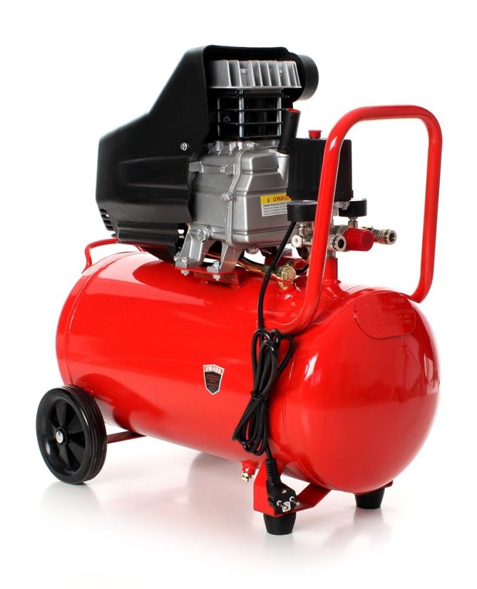 Olajos légkompresszor 50 l, 8 bar, 2,8 kW, 206 l/perc, 230 V, hordozható, műhely/autóipar számára, Kraft&Dele KD401