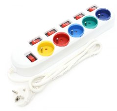 Hosszabbító kábel 5M 5 aljzat – kiegészítő kapcsolók KD4002