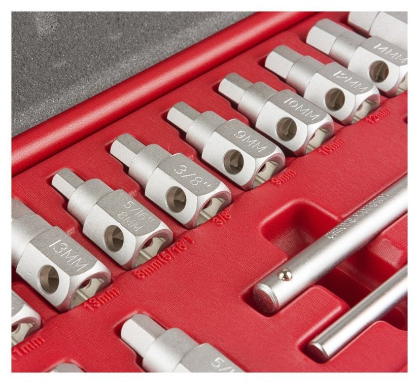 Olajleeresztő csavar kulcs készlet 3/8" 13 db