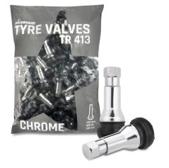 Supapă TR413 cromată tubeless 100 buc