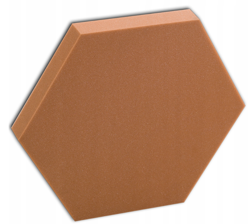 Akustický panel Hexagon 50x50cm, tloušťka 5cm, hnědý