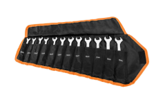 Racsnis kombinált villáskulcs készlet, 8-19mm 12db, puha tok 09-345