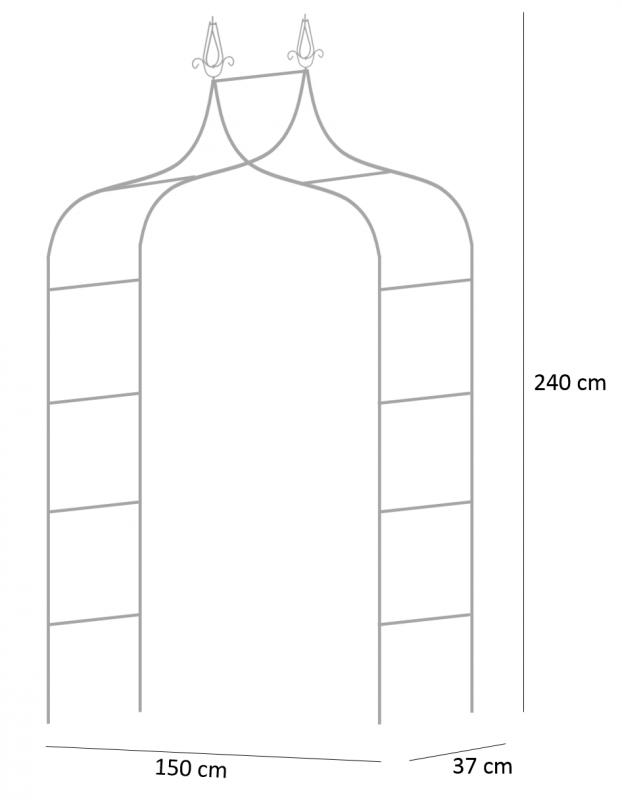 Vrtna pergola za ruže 150x37x240 cm
