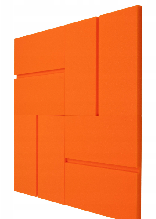 Akustický panel Obdélníky 50x50cm, tloušťka 3cm, oranžový
