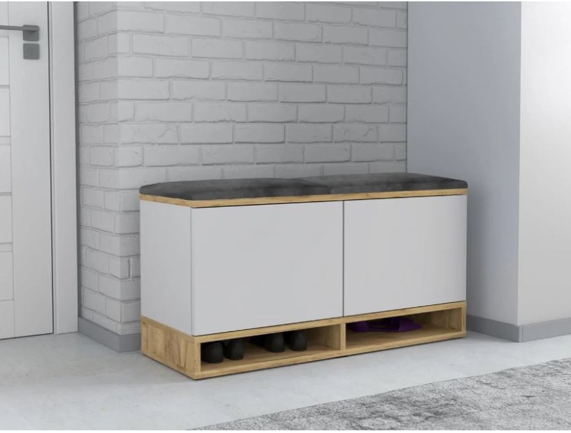 Cipőtartó ülőkével White/ Craft/ Grey