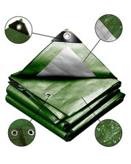 Cerada zeleno - srebrna 15x20 m 130 g/m2