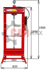 Hydraulický lis 30T - hydraulicko-pneumatická pumpa