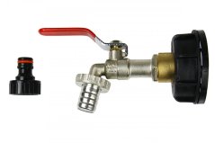 Metallventil für IBC Containertank 1000l 61mm NKR 3/4 mit Schnellkupplung