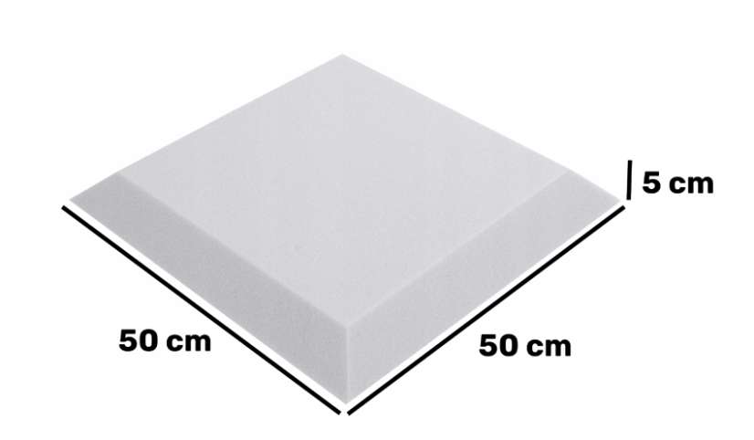 Akustična trapezna ploča 50x50 cm, debljina 5 cm, svijetlosiva